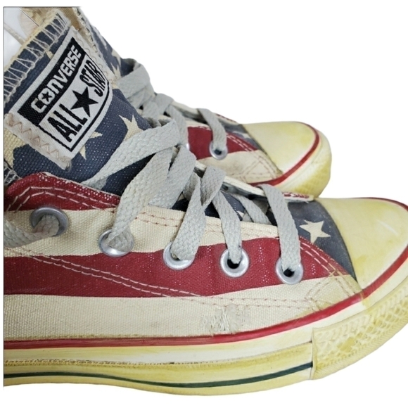 Converse Made to look dingy  American flag patriotic tennis shoes - Picture 10 of 10